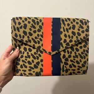 Stella & Dot Orange and Black Clutch Wristlet